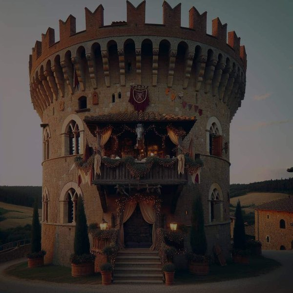 Est-il possible de louer une tour médiévale avec banquet thématique en Toscane?